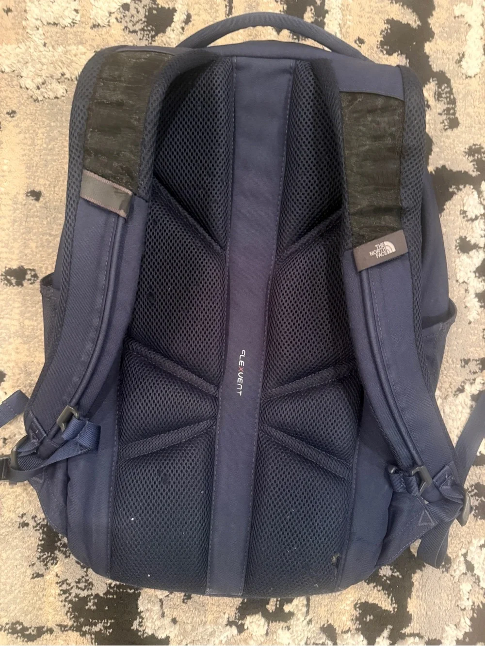The North Face (Pivioter) Dark Blue Backpack with White Logo